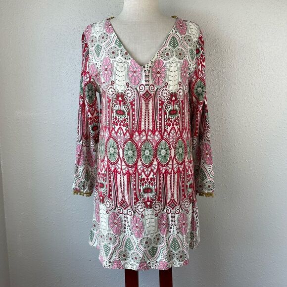V-Neck Bohemian Tunic Top Size M EUC - Picture 1 of 7